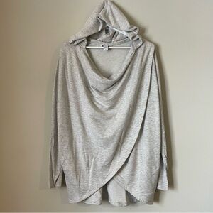Athleta Purana Wrap Hooded Sweatshirt Light Gray Womens Large